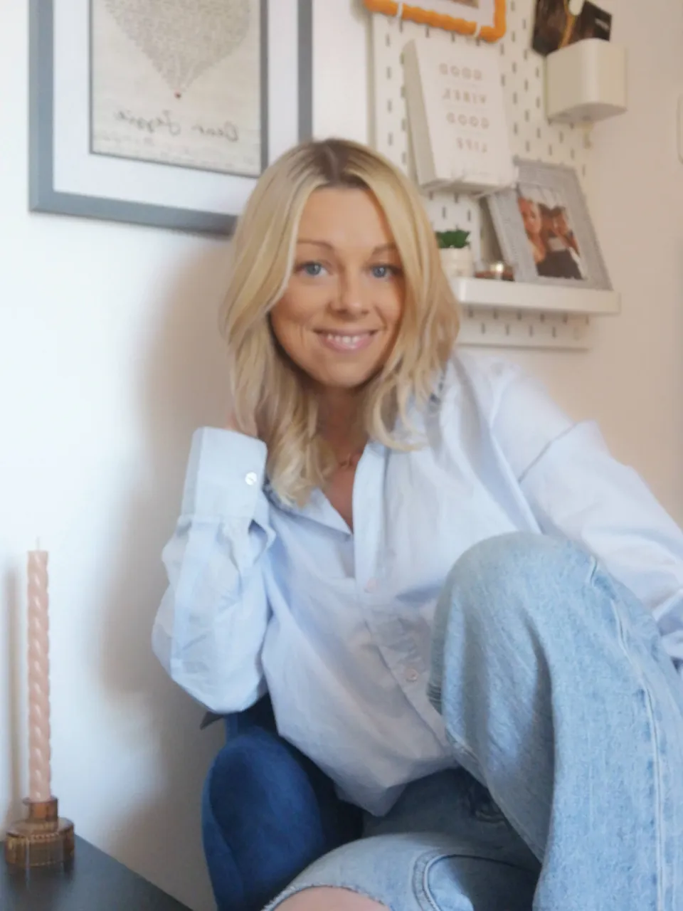 Katie smiling in her writing space